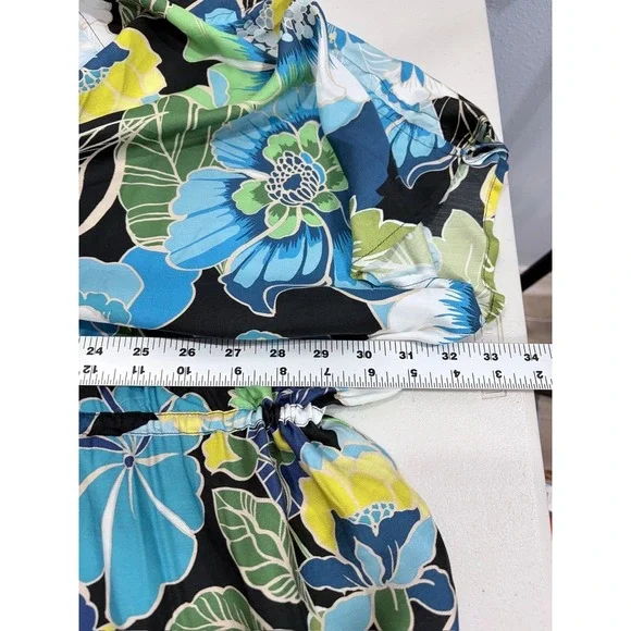 Johnny Was Jenn Drawcord Kaftan Floral Maxi Dress NWT L/XL Rayon Silk $298